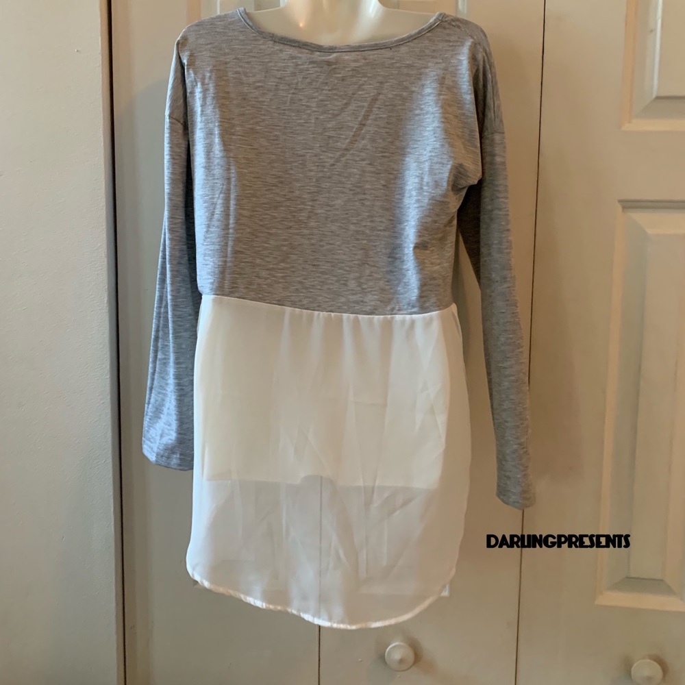 ⬇️ $26 GRAY & WHITE COLOR BLOCK HI LOW TOP SIZE M - Picture 7 of 7